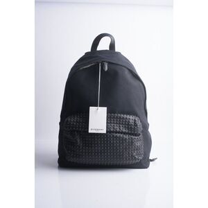 GIVENCHY Unisex Bookbag CI Back Pack Black Large Studded Canvas Leather NWT